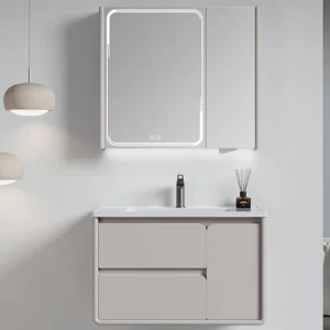 Custom Bathroom Cabinet and Mirror Set for Stainless Steel (1)
