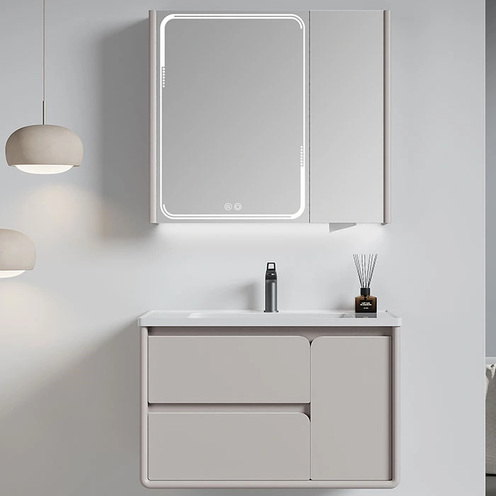 Custom Bathroom Cabinet and Mirror Set for Stainless Steel (1)