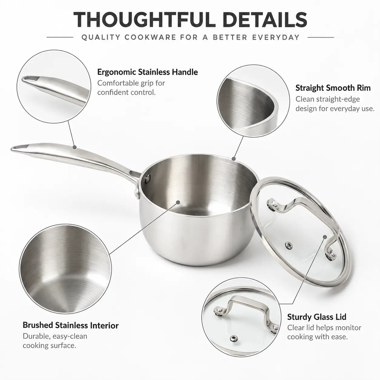 Custom Tri Ply Stainless Steel Saucepan3