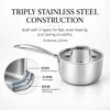 Custom Tri Ply Stainless Steel Saucepan4