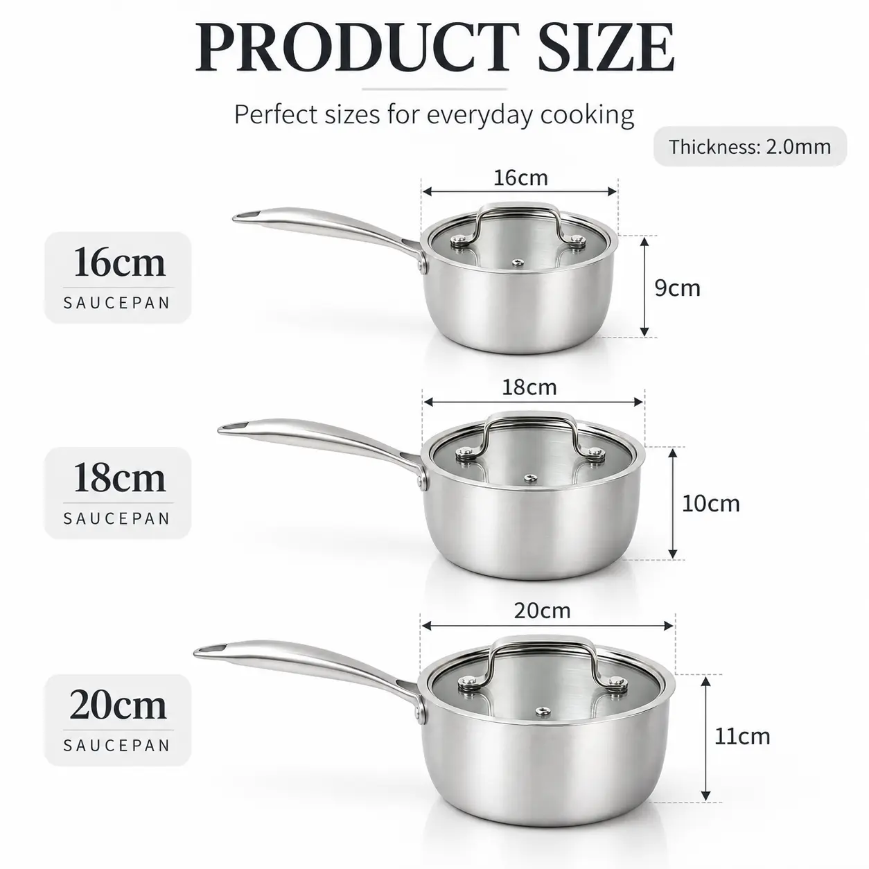 Custom Tri Ply Stainless Steel Saucepan5
