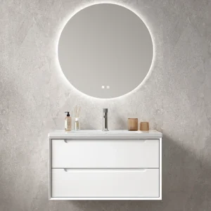 Wholesale PVC Bathroom Vanity with Round LED Mirror (1)