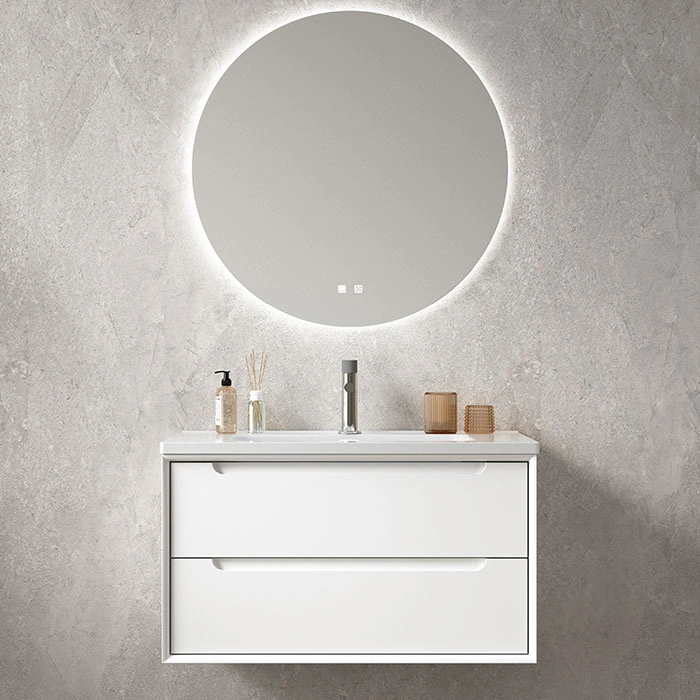 Wholesale PVC Bathroom Vanity with Round LED Mirror (1)