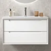 Wholesale PVC Bathroom Vanity with Round LED Mirror (2)