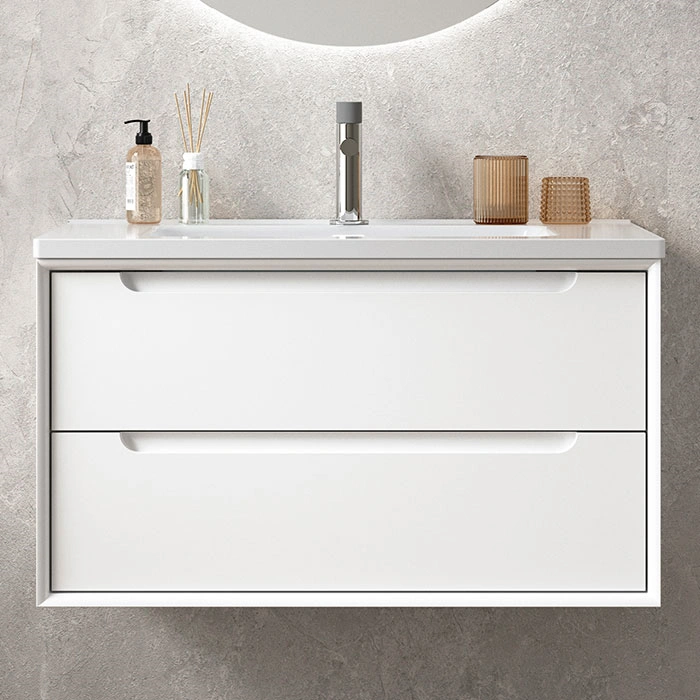 Wholesale PVC Bathroom Vanity with Round LED Mirror (2)
